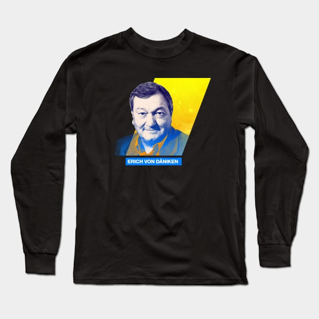 Erich von Däniken Long Sleeve T-Shirt by theslightlynormal